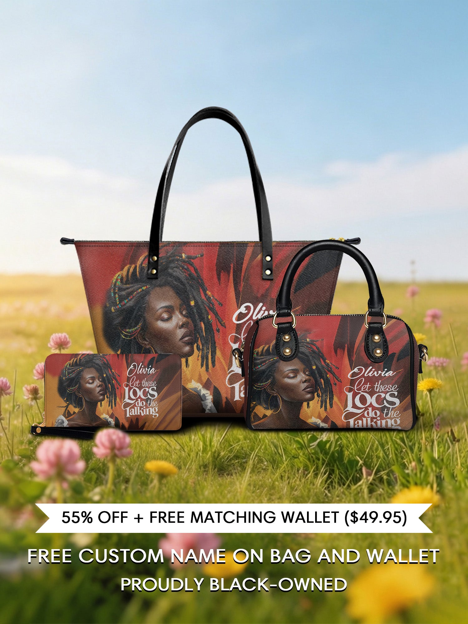 Melaniva "Locs Speak" Tote Bag The Perfect Trio - Melaniva