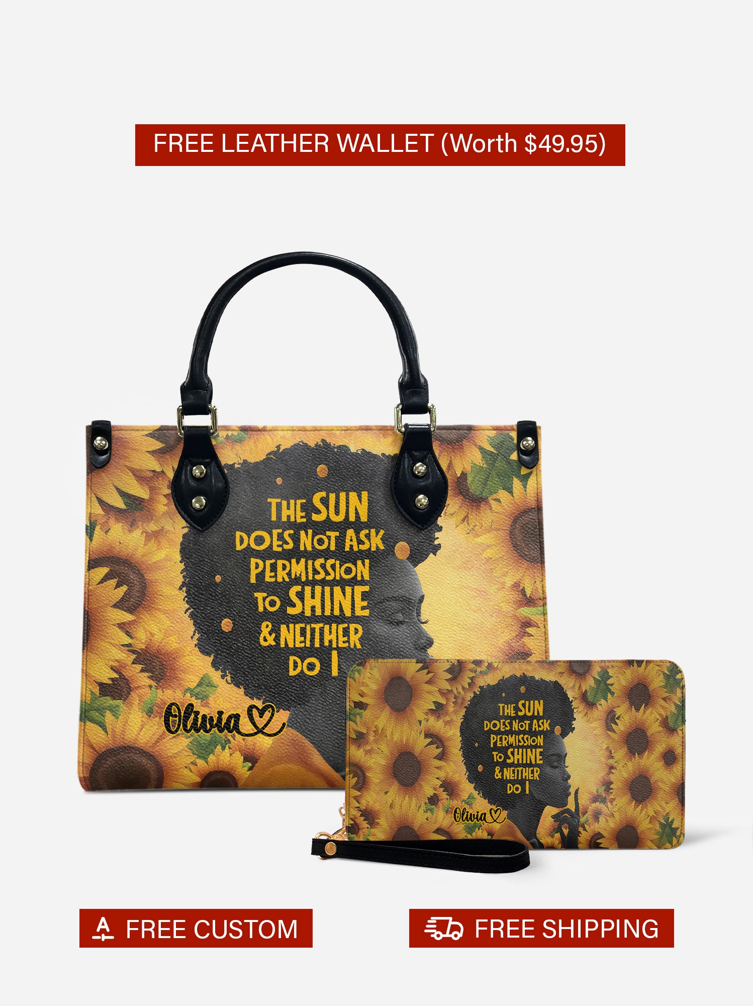 Melaniva Permission to Shine Leather Handbag Deal (FREE WALLET) - Melaniva