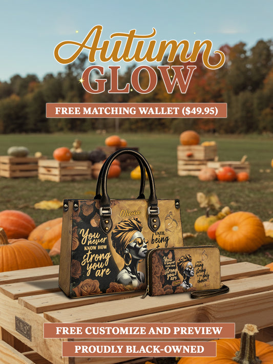 Melaniva Strength Is My Choice Leather Handbag Deal (FREE WALLET)
