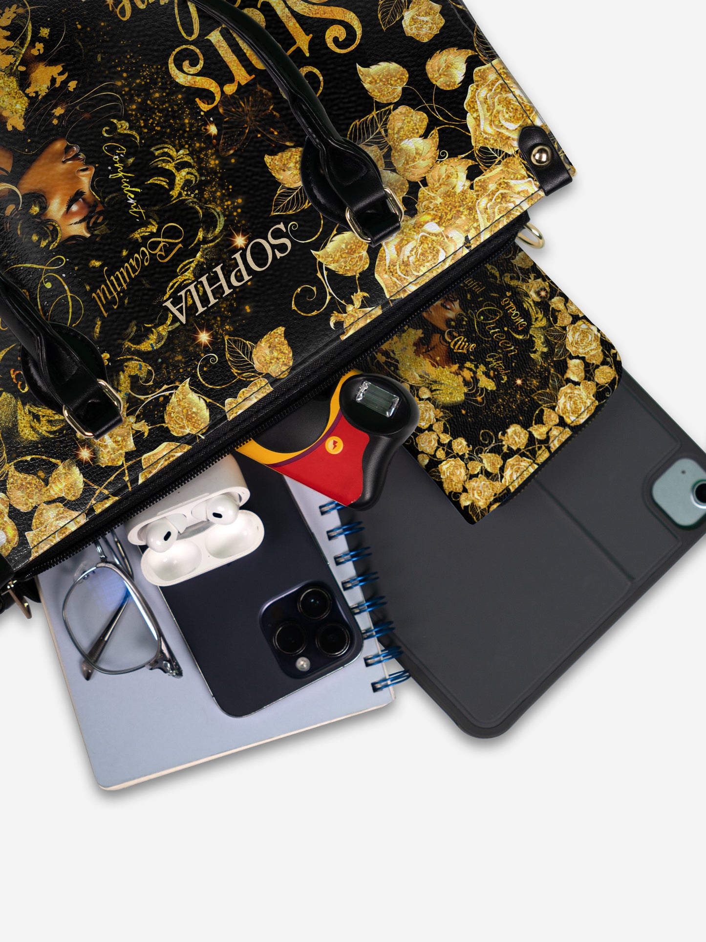 Melaniva Midnight Bloom Leather Handbag Deal (FREE WALLET)