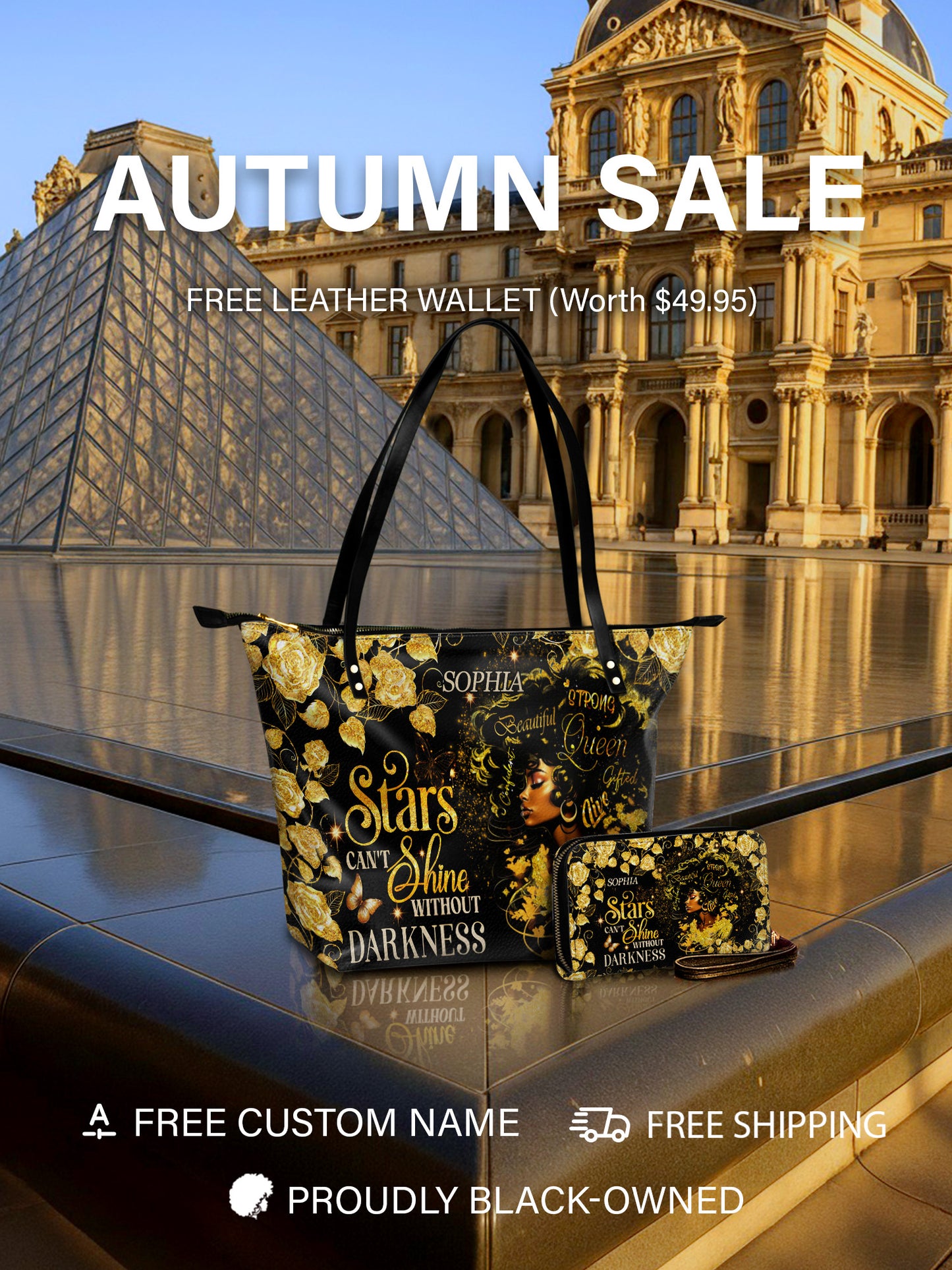 Melaniva Midnight Bloom Leather Tote Bag Deal (FREE WALLET)