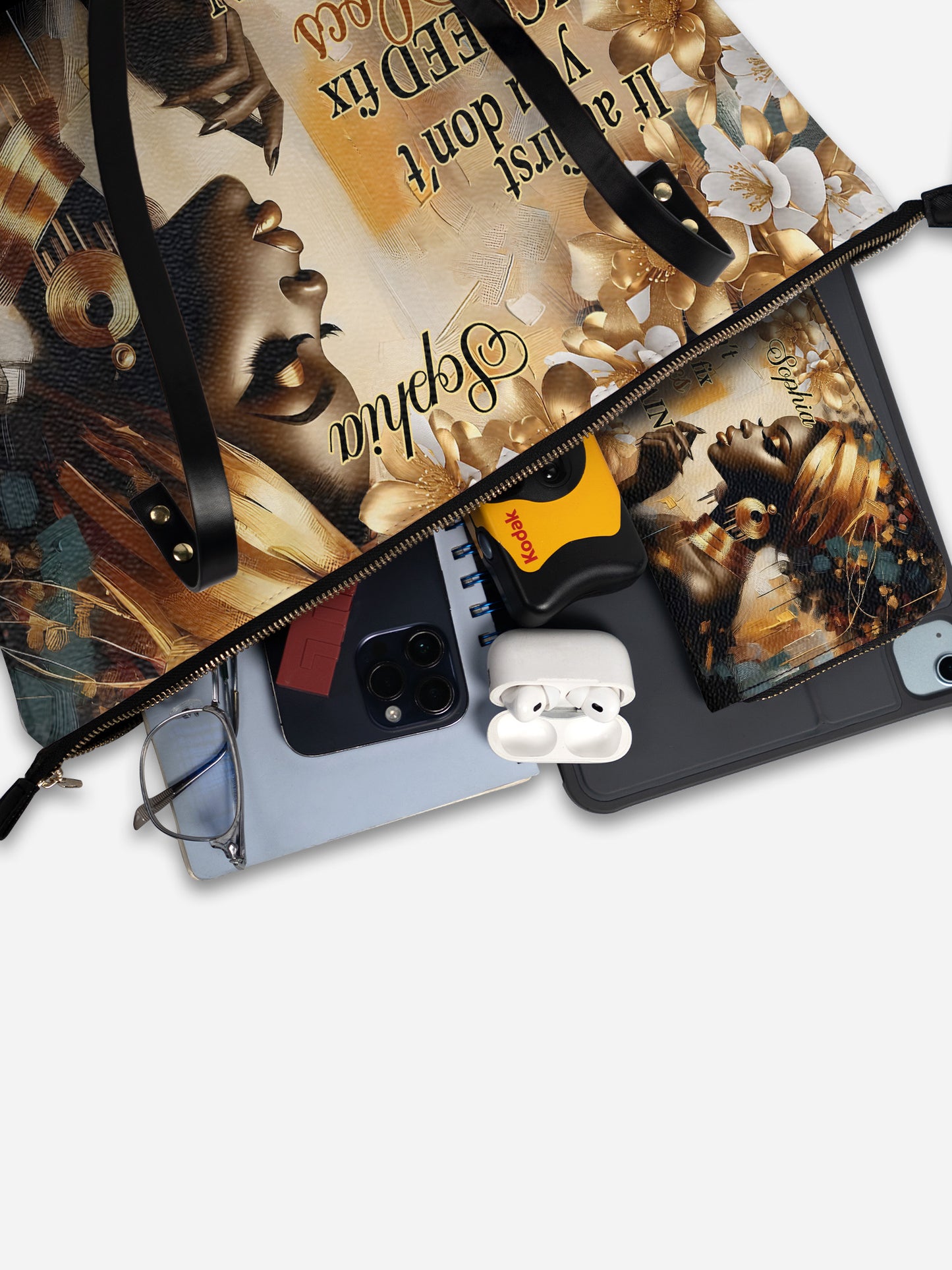 Melaniva Bloom & Locs Leather Tote Bag Deal (FREE WALLET)