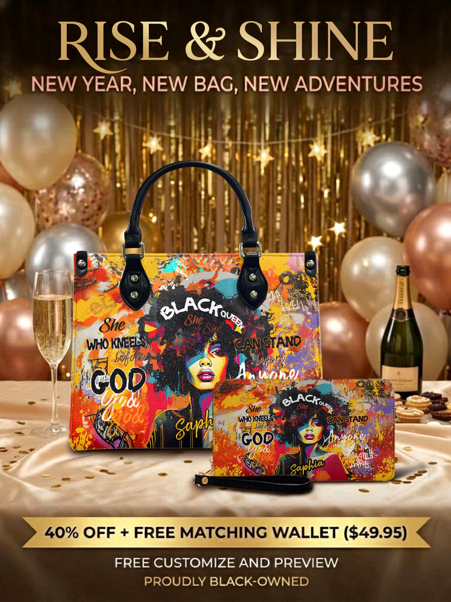 Melaniva Bold Crown Leather Handbag Deal (FREE WALLET)