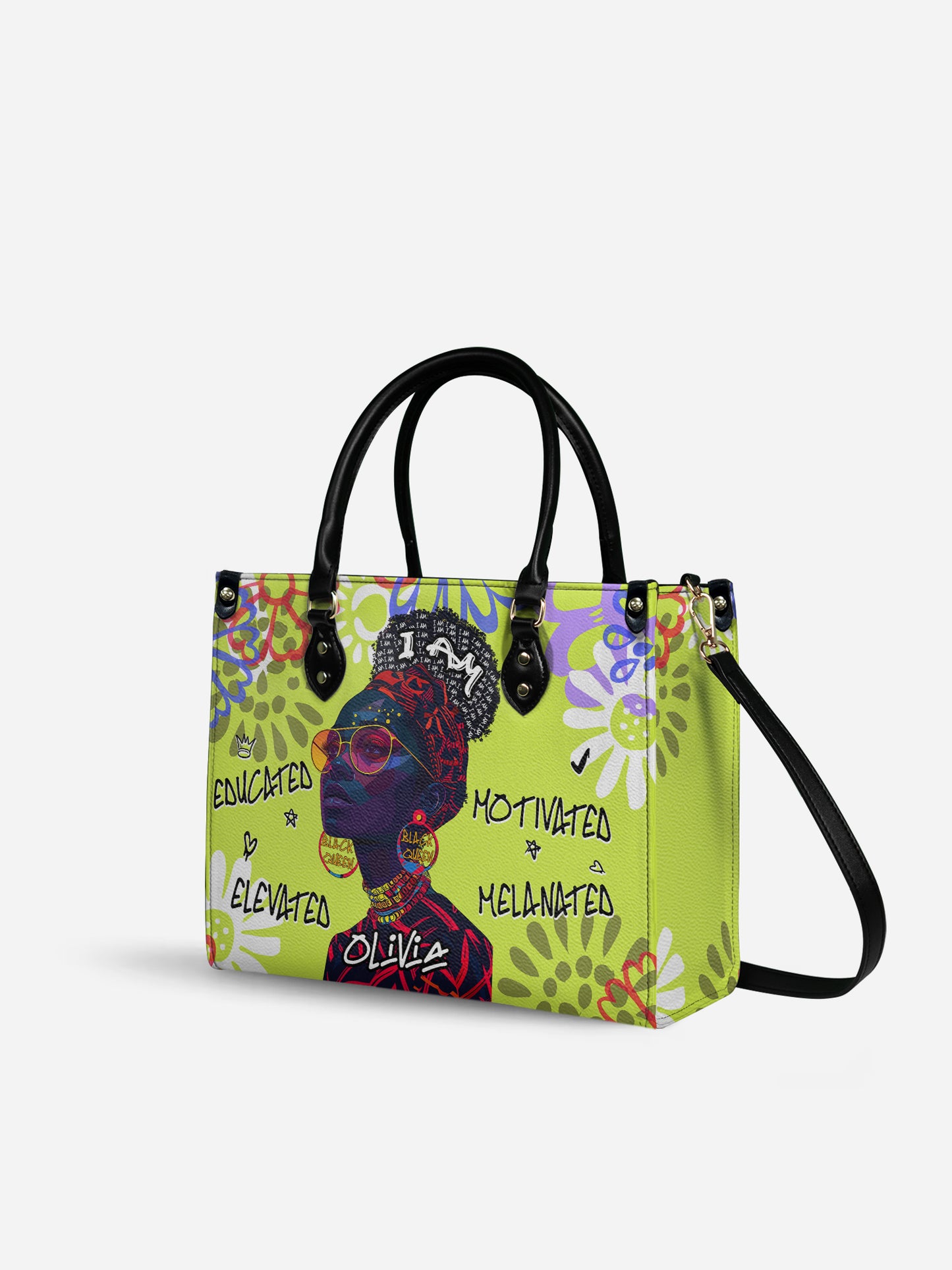 Melaniva I Am Elevated - Lemon Lime Leather Handbag Deal (FREE WALLET)