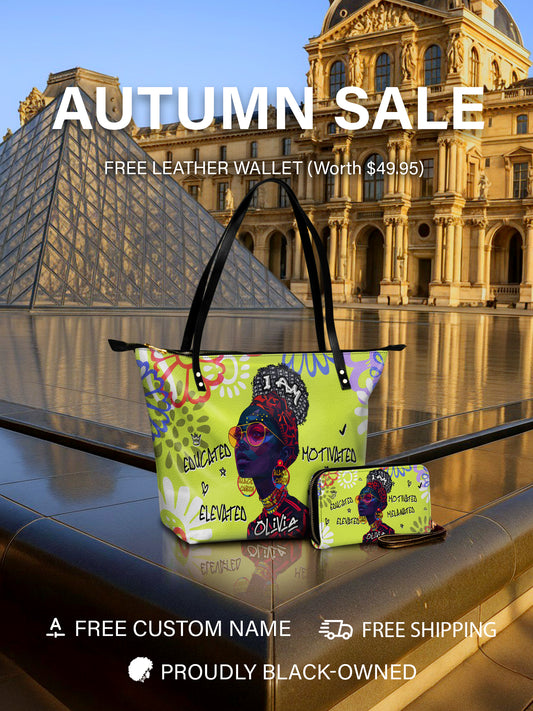 Melaniva I Am Elevated - Lemon Lime Leather Tote Bag Deal (FREE WALLET)