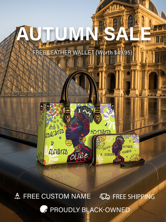 Melaniva I Am Elevated - Lemon Lime Leather Handbag Deal (FREE WALLET)