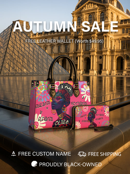 Melaniva I Am Elevated Pink Leather Handbag Deal (FREE WALLET)