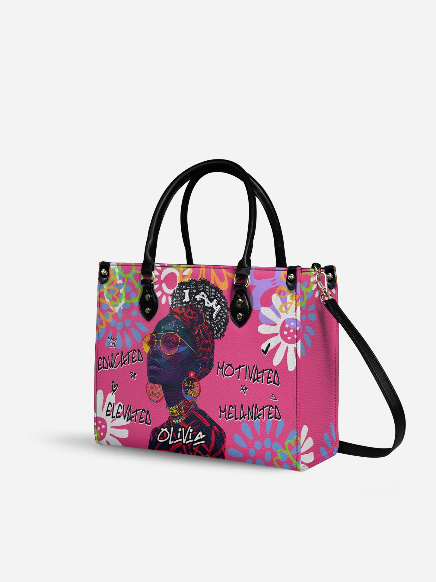 Melaniva I Am Elevated Pink Leather Handbag Deal (FREE WALLET)