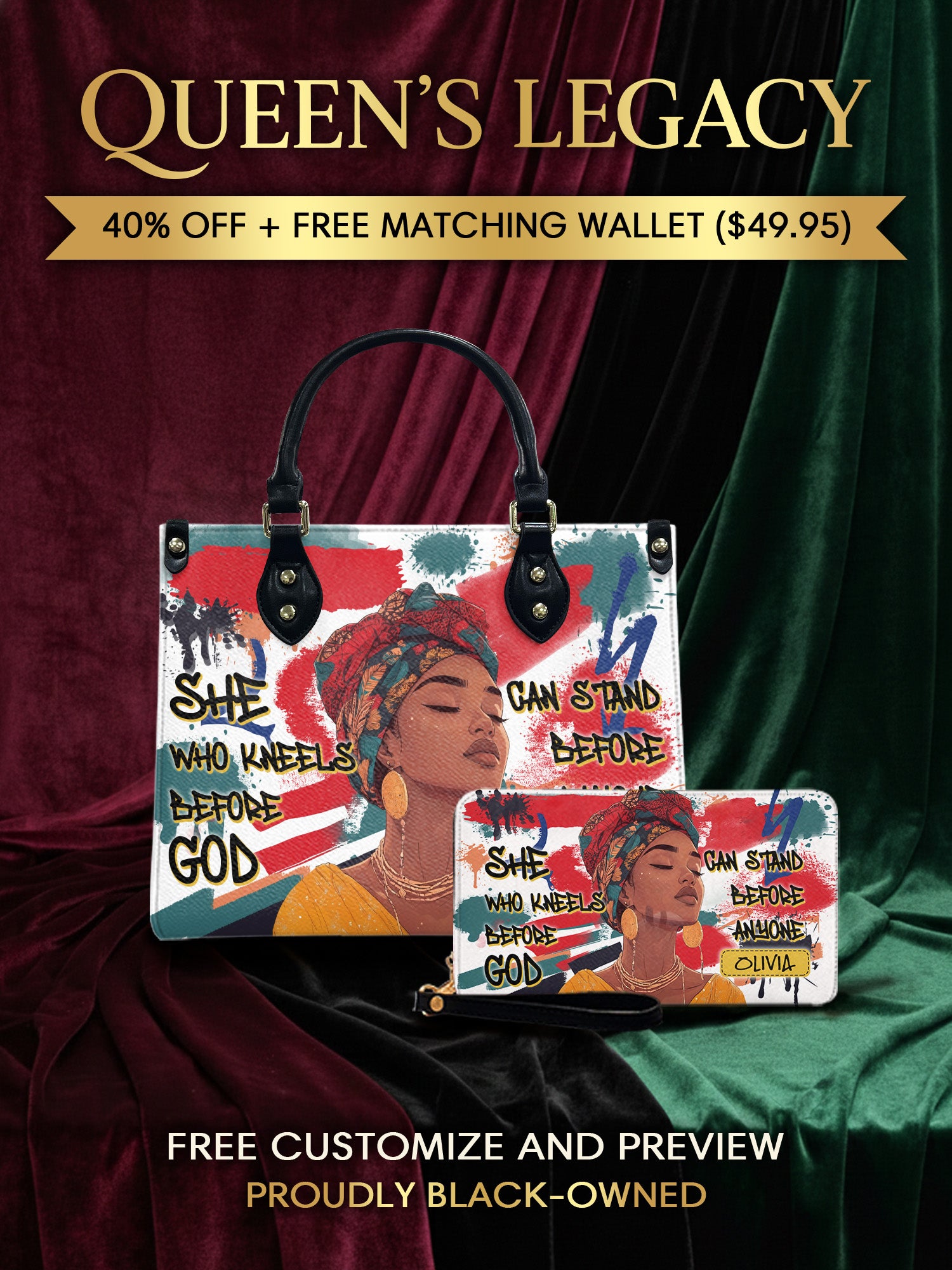 Melaniva Stand Fearless Faith Handbag Deal (FREE WALLET) - Melaniva