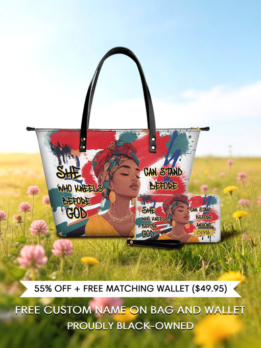 Melaniva Stand Fearless Faith Leather Tote Bag Deal (FREE WALLET) - Melaniva