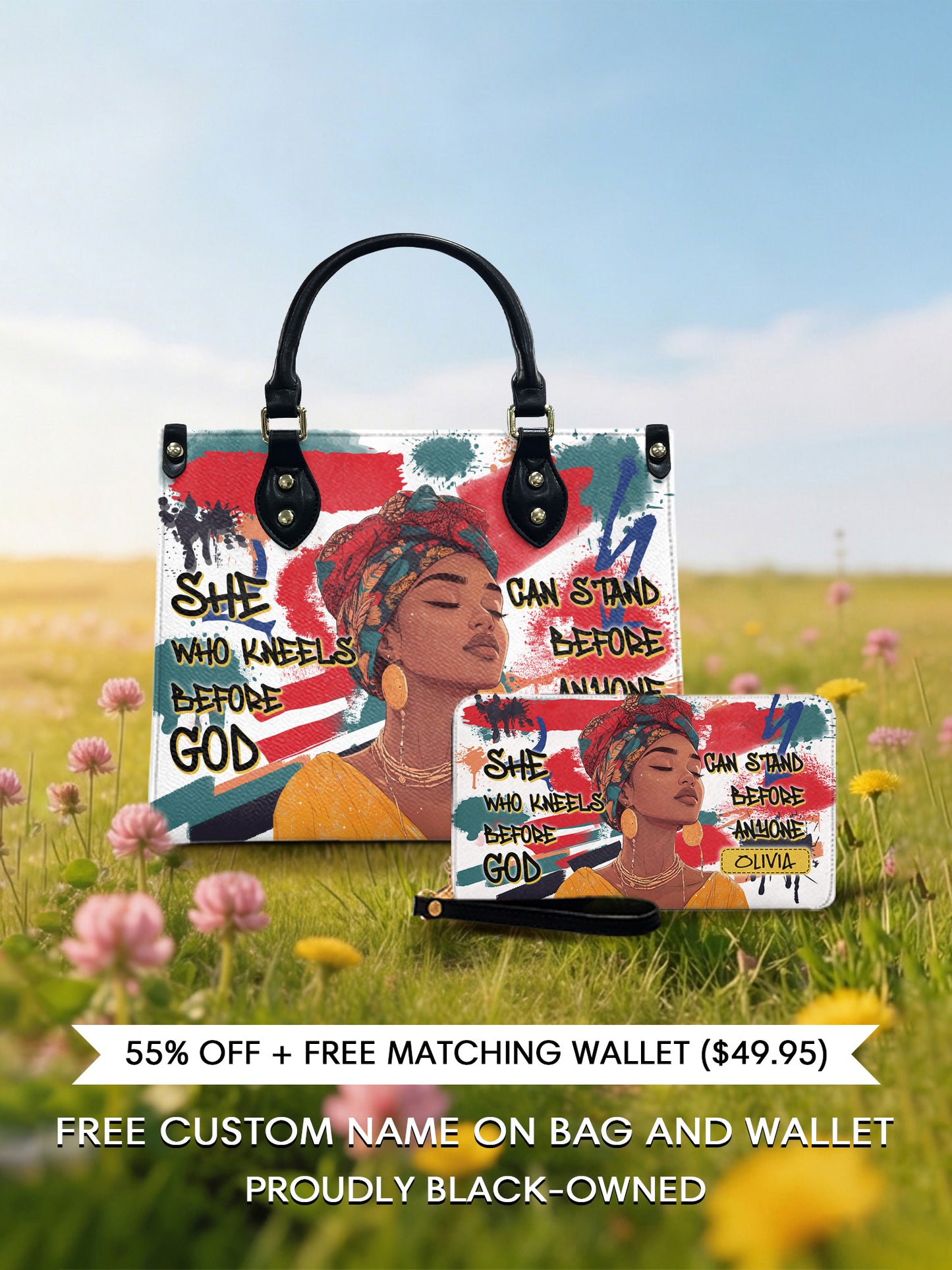 Melaniva Stand Fearless Faith Handbag Deal (FREE WALLET) - Melaniva