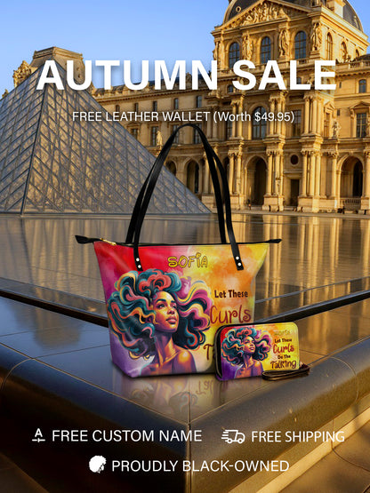 Melaniva Colorful Rainbow Leather Tote Bag Deal (FREE WALLET)