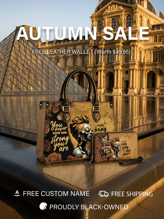 Melaniva Strength Is My Choice Leather Handbag Deal (FREE WALLET)