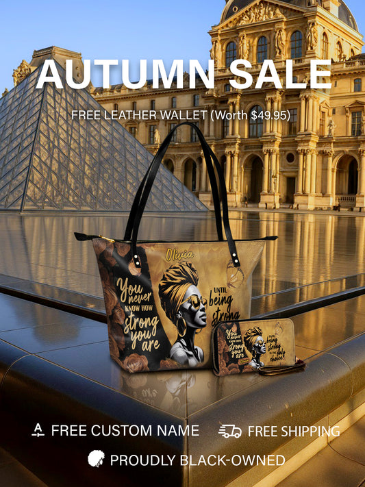 Melaniva Strength Is My Choice Leather Tote Bag Deal (FREE WALLET)