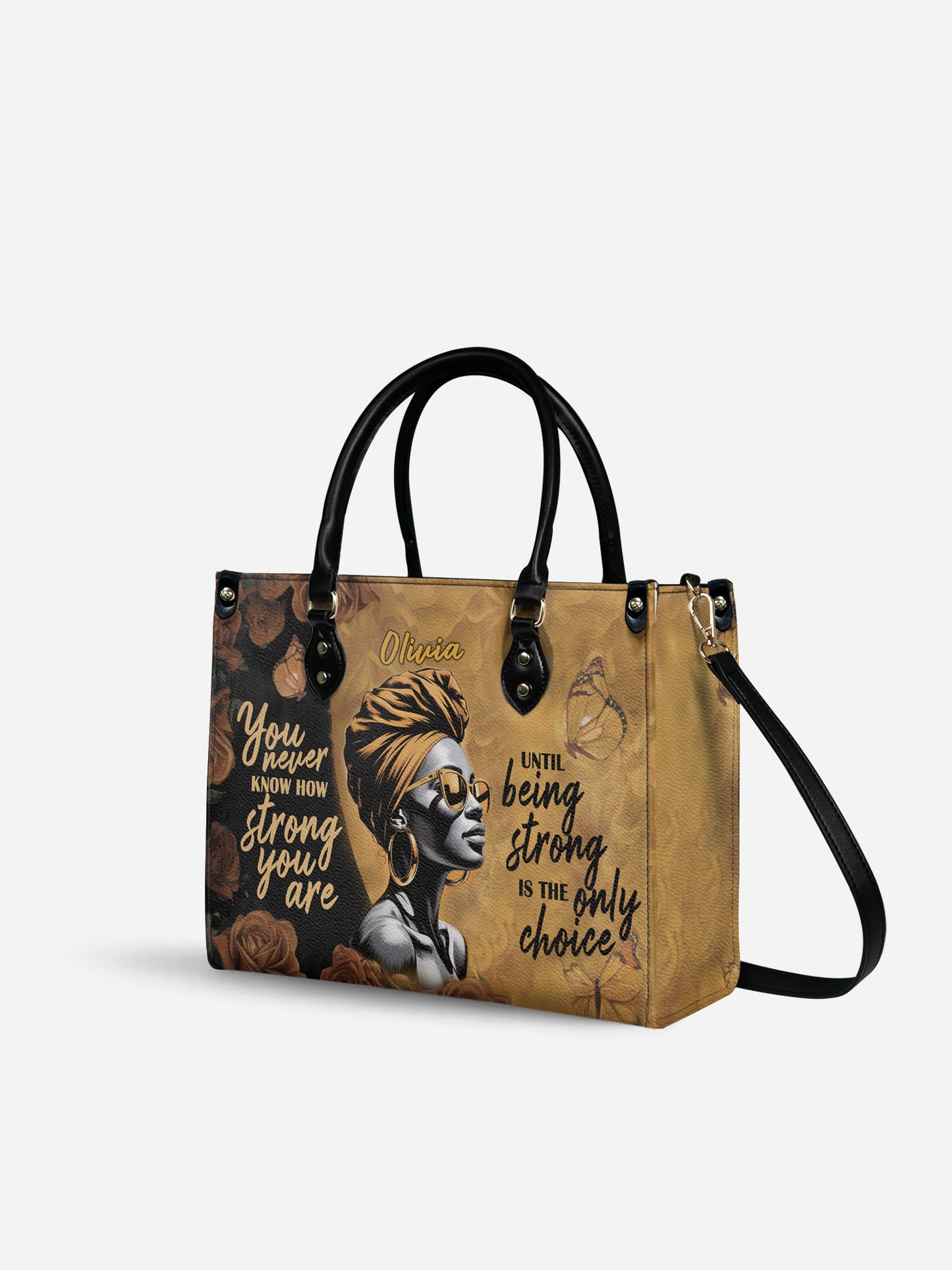 Melaniva Strength Is My Choice Leather Handbag Deal (FREE WALLET)