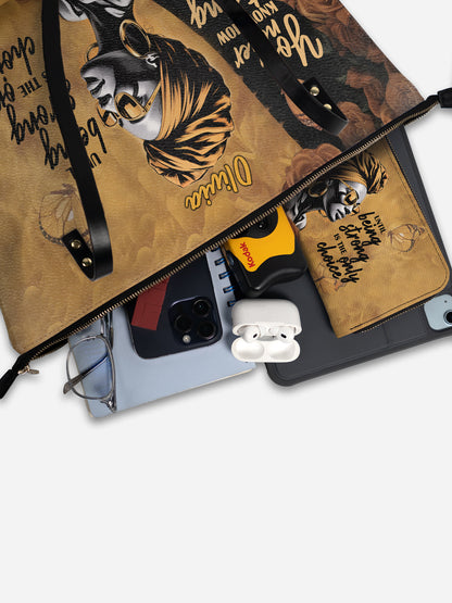 Melaniva Strength Is My Choice Leather Tote Bag Deal (FREE WALLET)