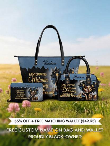 Melaniva "Dripping Melanin" Tote Bag The Perfect Trio - Melaniva