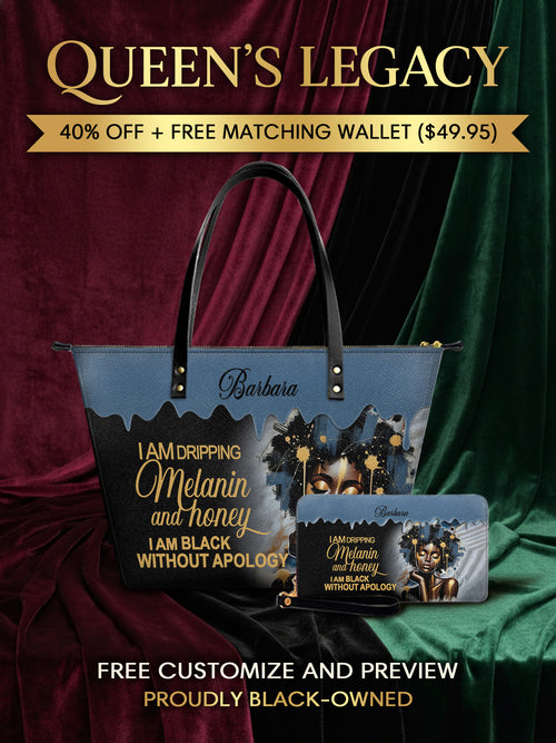 Melaniva Dripping Melanin Power Leather Tote Bag Deal (FREE WALLET) - Melaniva