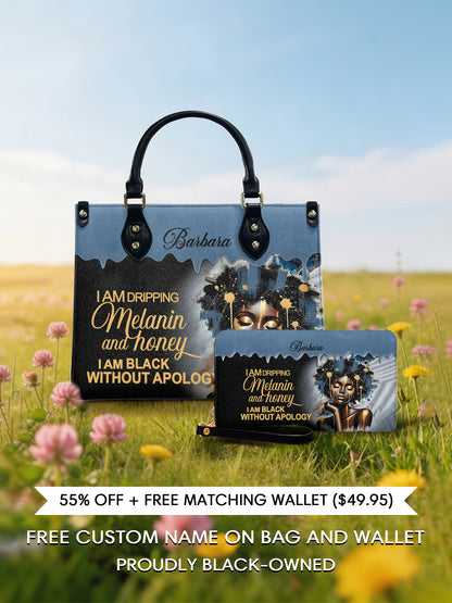 Melaniva Dripping Melanin Power Leather Handbag Deal (FREE WALLET) - Melaniva