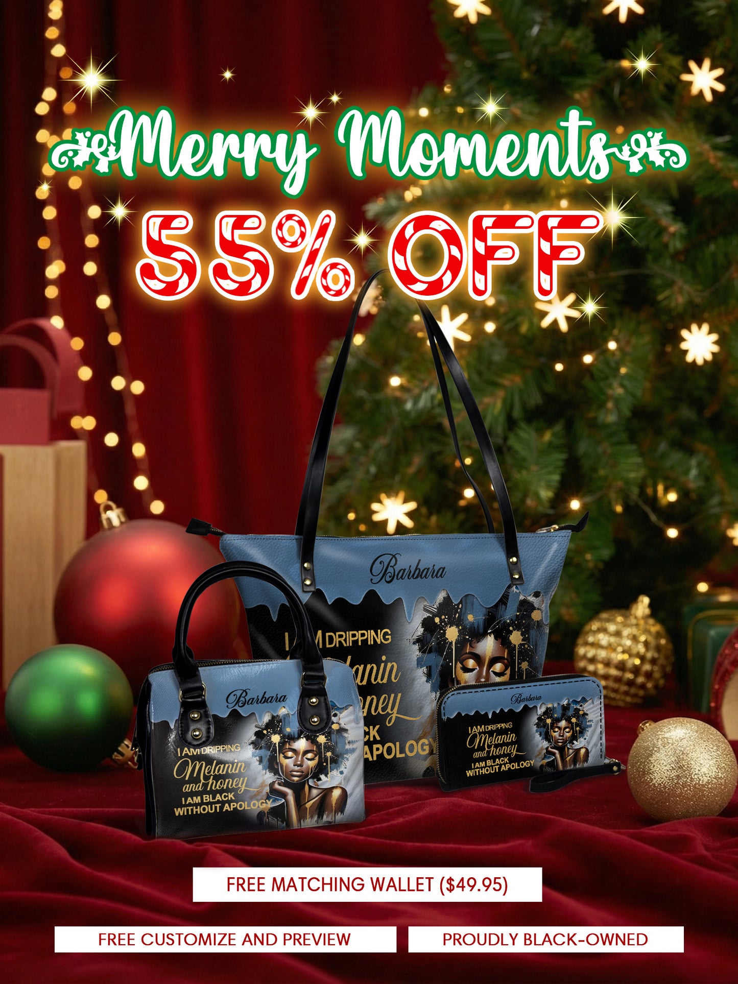 Melaniva "Dripping Melanin" Tote Bag The Perfect Trio