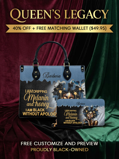 Melaniva Dripping Melanin Power Leather Handbag Deal (FREE WALLET) - Melaniva