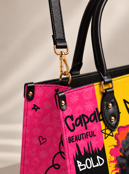 Melaniva Empowered Essence Pink Leather Handbag Deal (FREE WALLET)