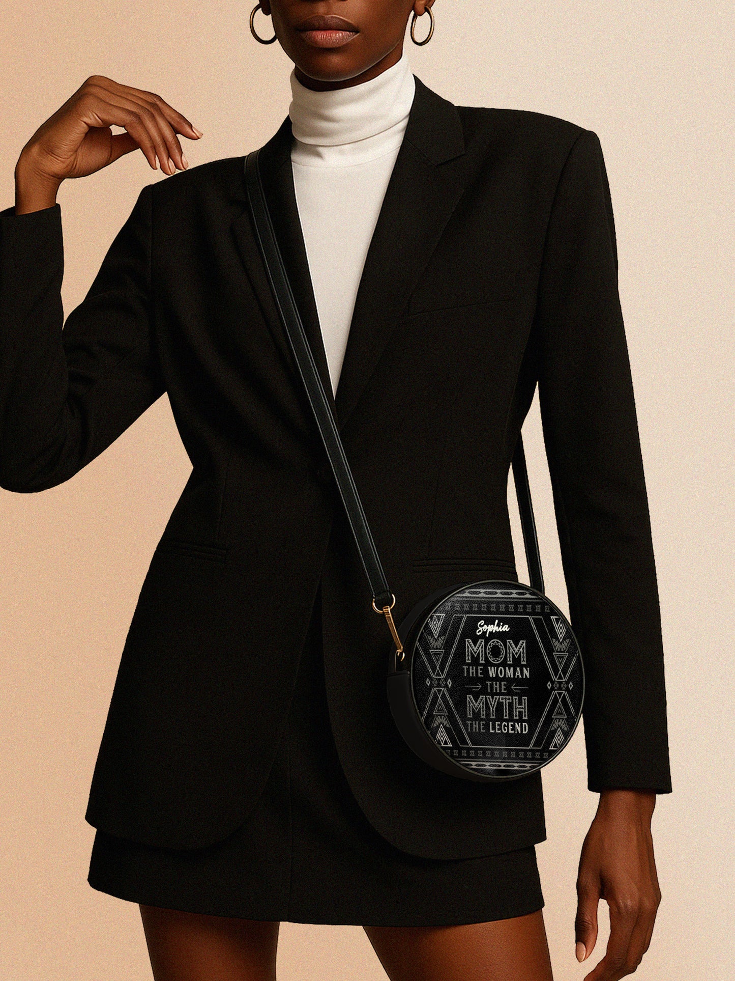 Melaniva Mythic Matriarch Leather Circle Crossbody Bag