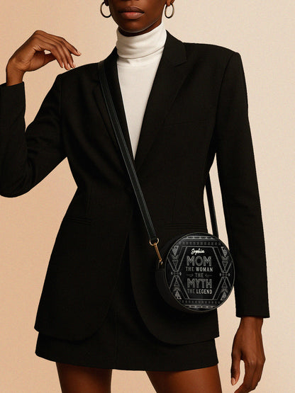 Melaniva Mythic Matriarch Leather Circle Crossbody Bag