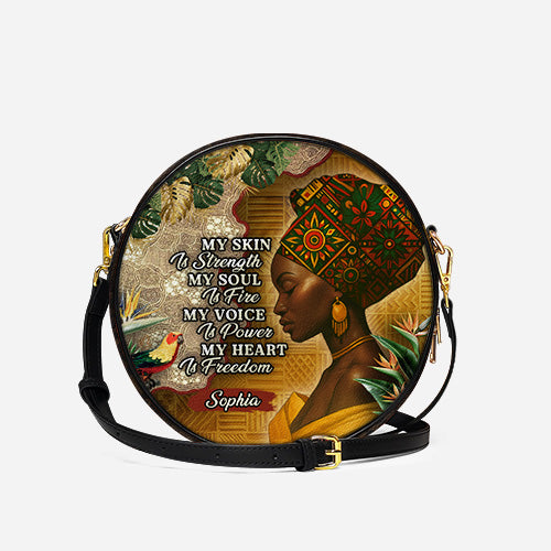 Melaniva Tropical Spirit Leather Circle Crossbody Bag