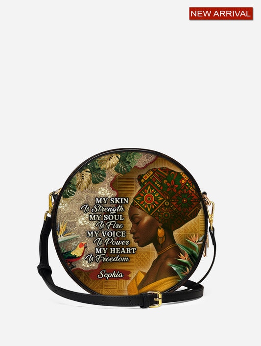 Melaniva Tropical Spirit Leather Circle Crossbody Bag