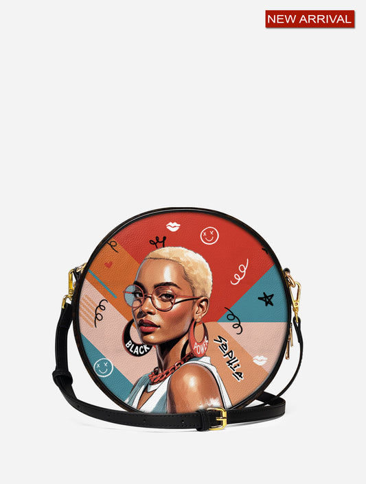 Melaniva "Your Vibe" Leather Circle Crossbody Bag