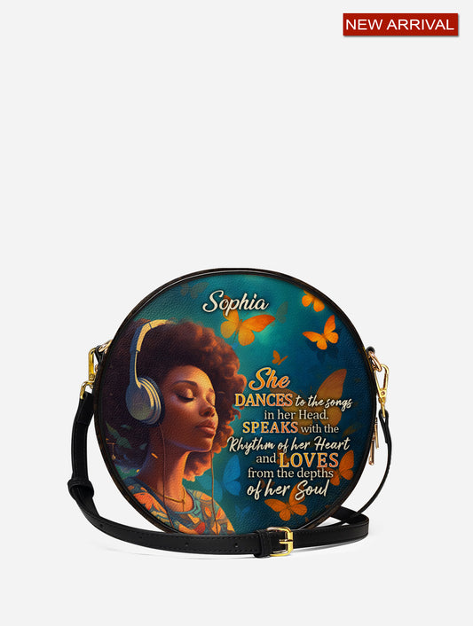 Melaniva Heart Song Leather Circle Crossbody Bag