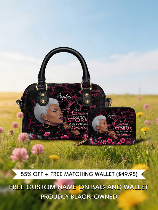 Melaniva "Timeless Ebony Grace" Leather Mini Satchel Deal - Melaniva