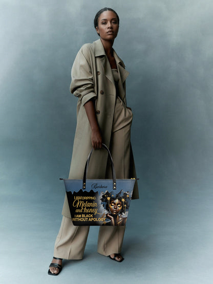 Melaniva Dripping Melanin Power Leather Tote Bag Deal (FREE WALLET)