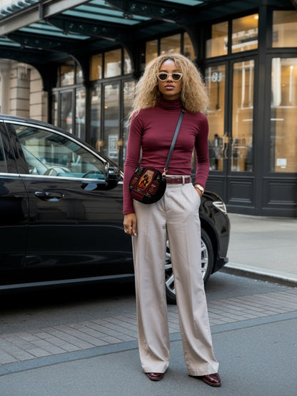 Melaniva Mother’s Blueprint Leather Circle Crossbag Deal