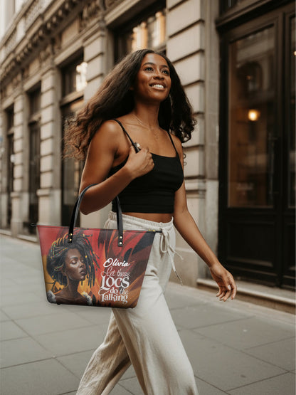 Melaniva Locs Speak Leather Tote Bag Deal (FREE WALLET)