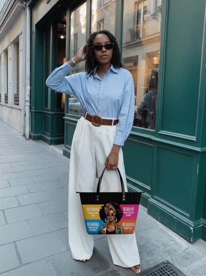 Melaniva Queen in Color Leather Tote Bag Deal (FREE WALLET)