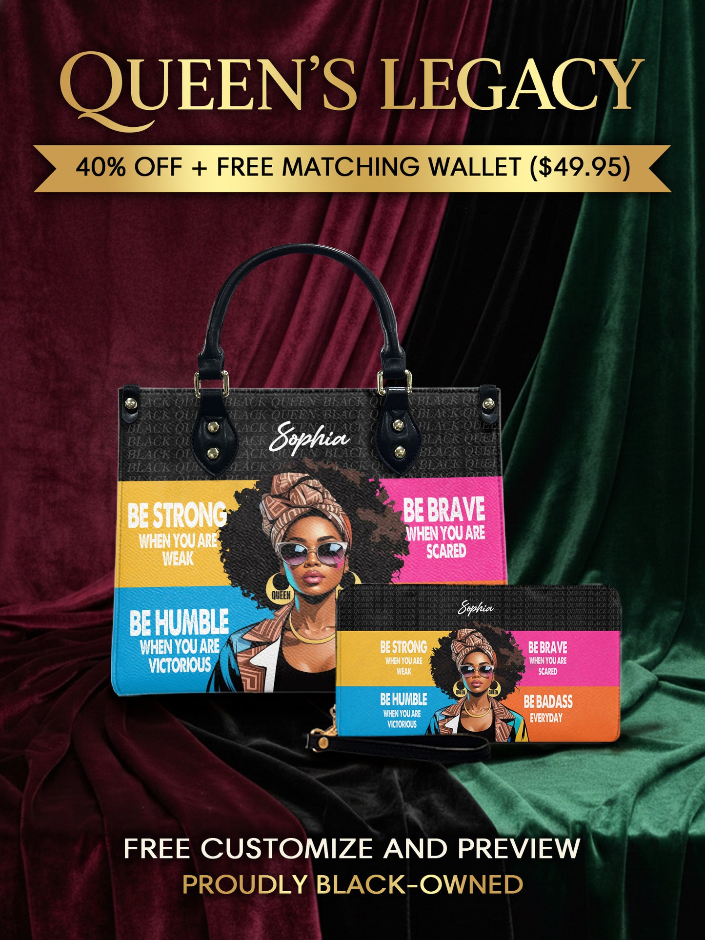 Melaniva Queen in Color Leather Handbag Deal (FREE WALLET) - Melaniva