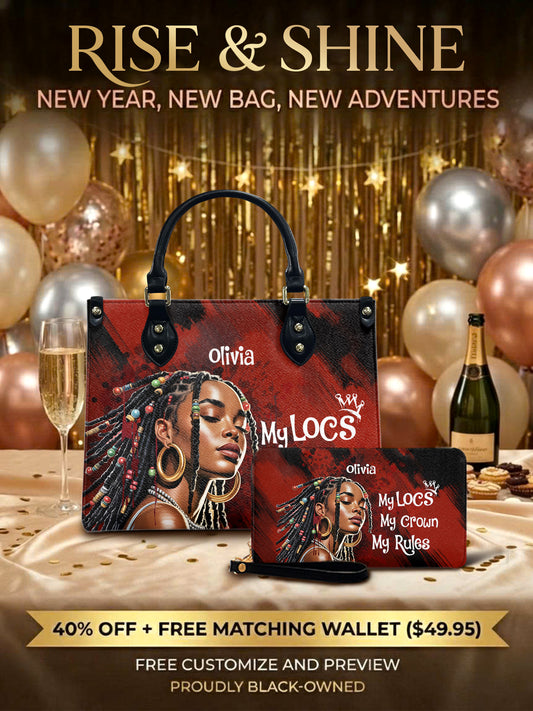 Melaniva Crown of Locs Leather Handbag Deal (FREE WALLET)