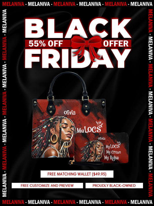 Melaniva Crown of Locs Leather Handbag Deal (FREE WALLET)