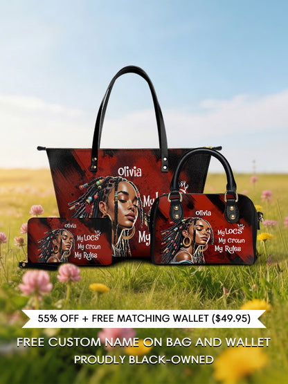 Melaniva "Crown of Locs" Tote Bag The Perfect Trio - Melaniva