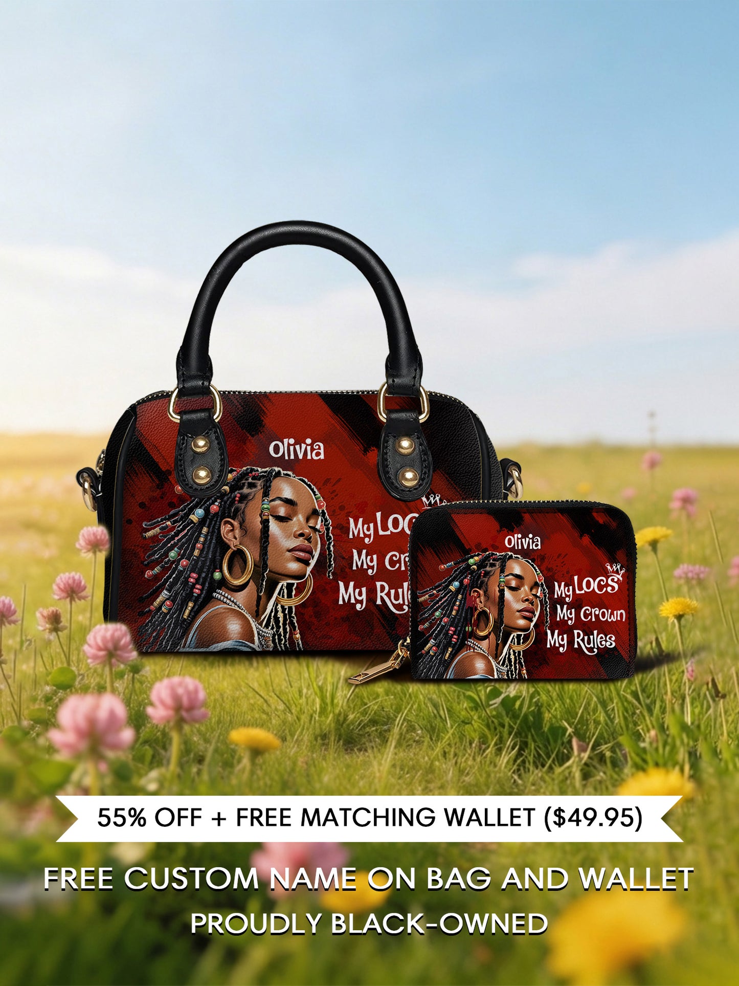 Melaniva Crown of Locs Leather Mini Satchel Deal - Melaniva