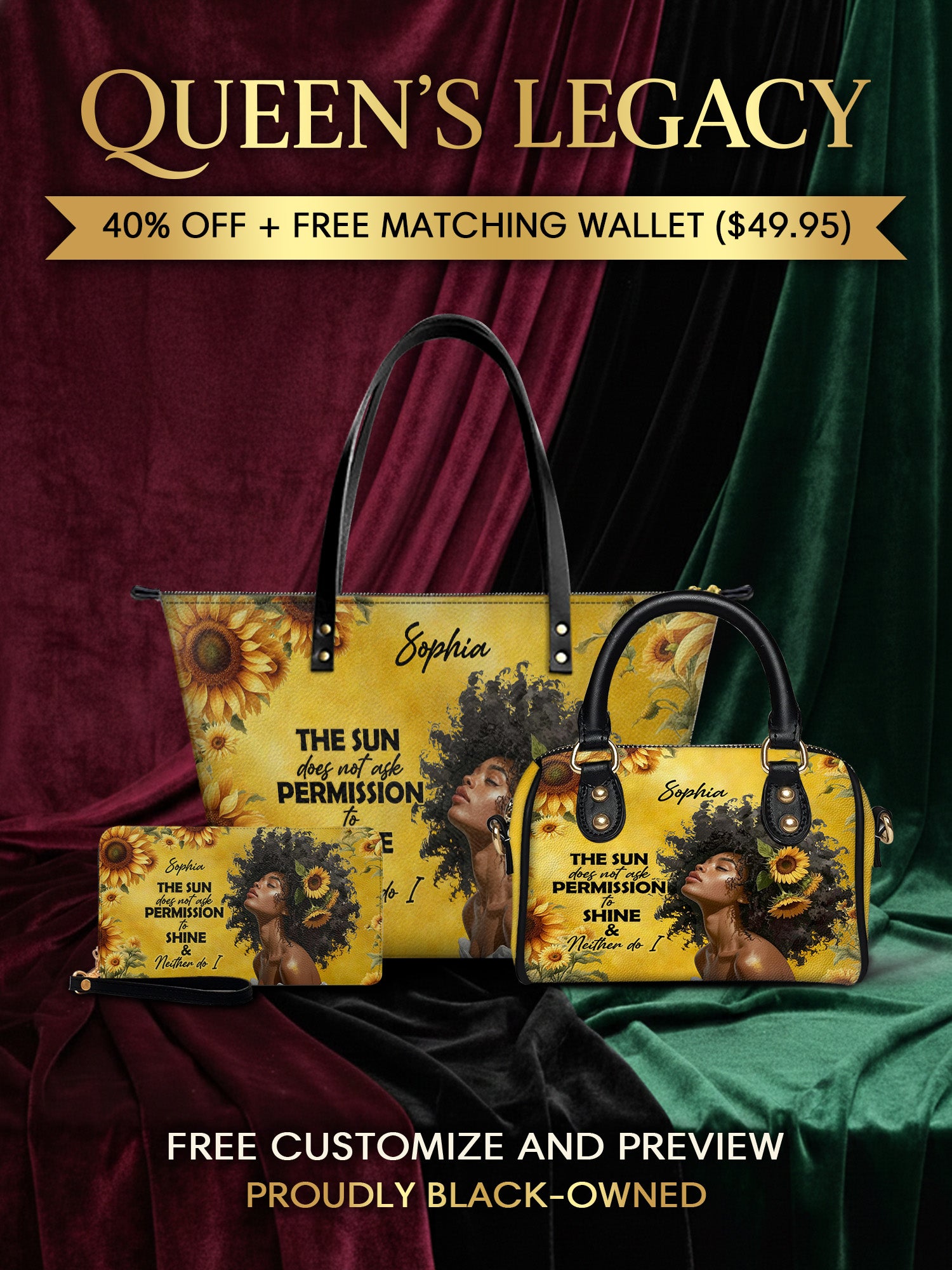 Melaniva "Sunlit Crown" Tote Bag The Perfect Trio - Melaniva