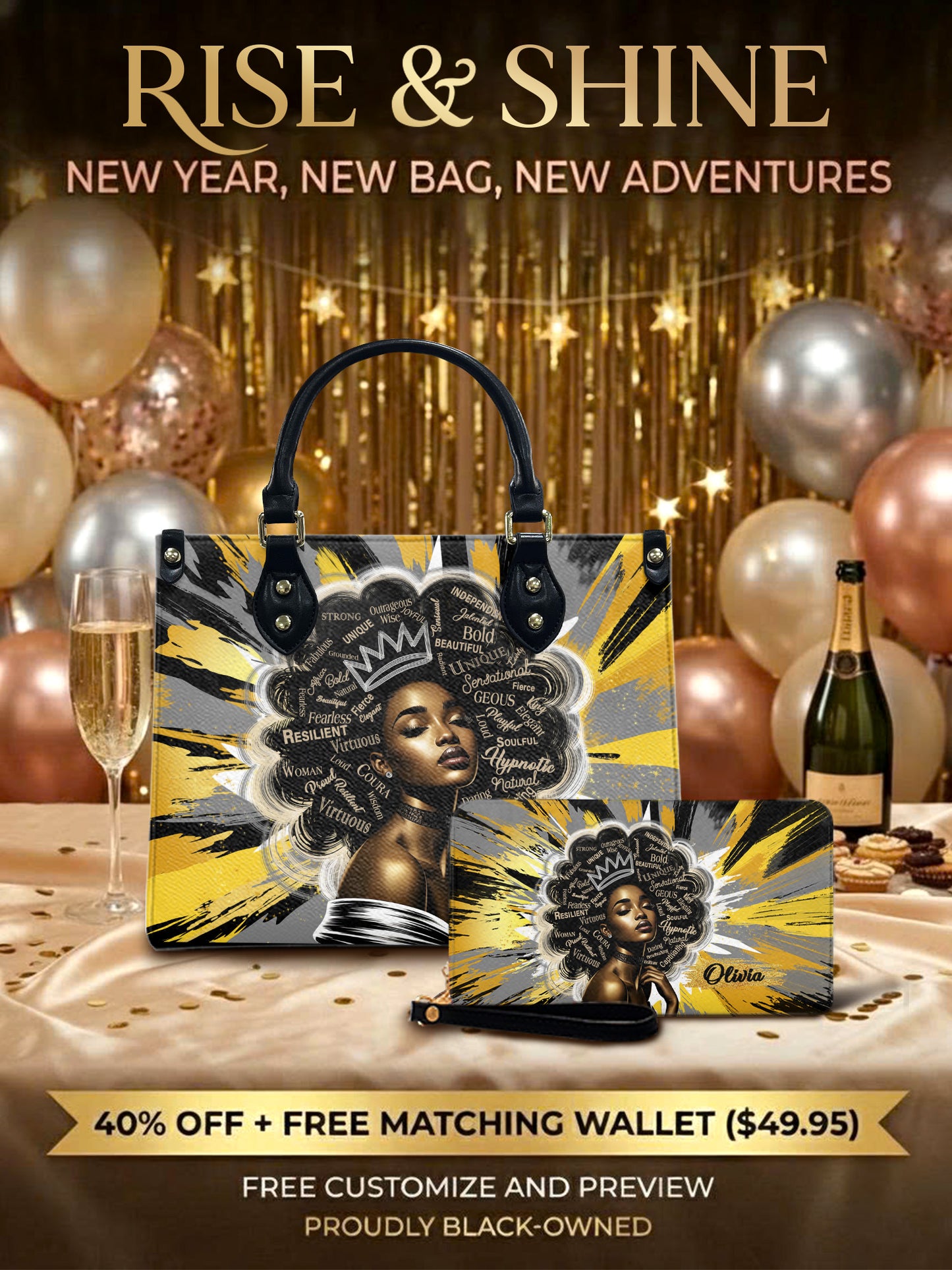 Melaniva Solar Halo Leather Handbag Deal (FREE WALLET)