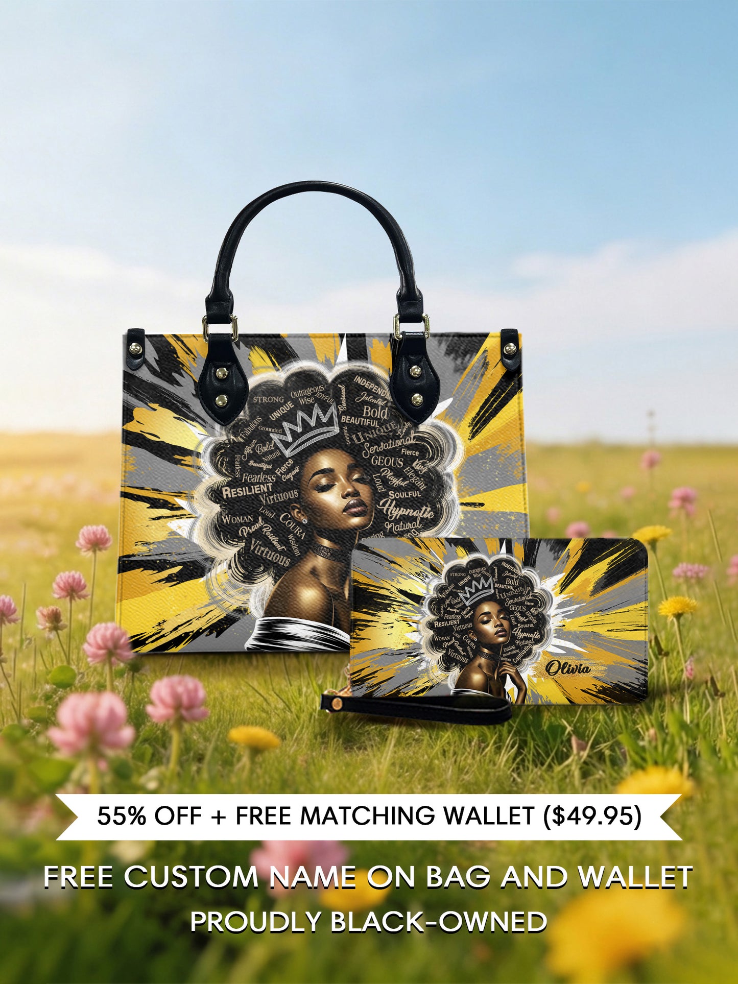 Melaniva Solar Halo Leather Handbag Deal (FREE WALLET) - Melaniva
