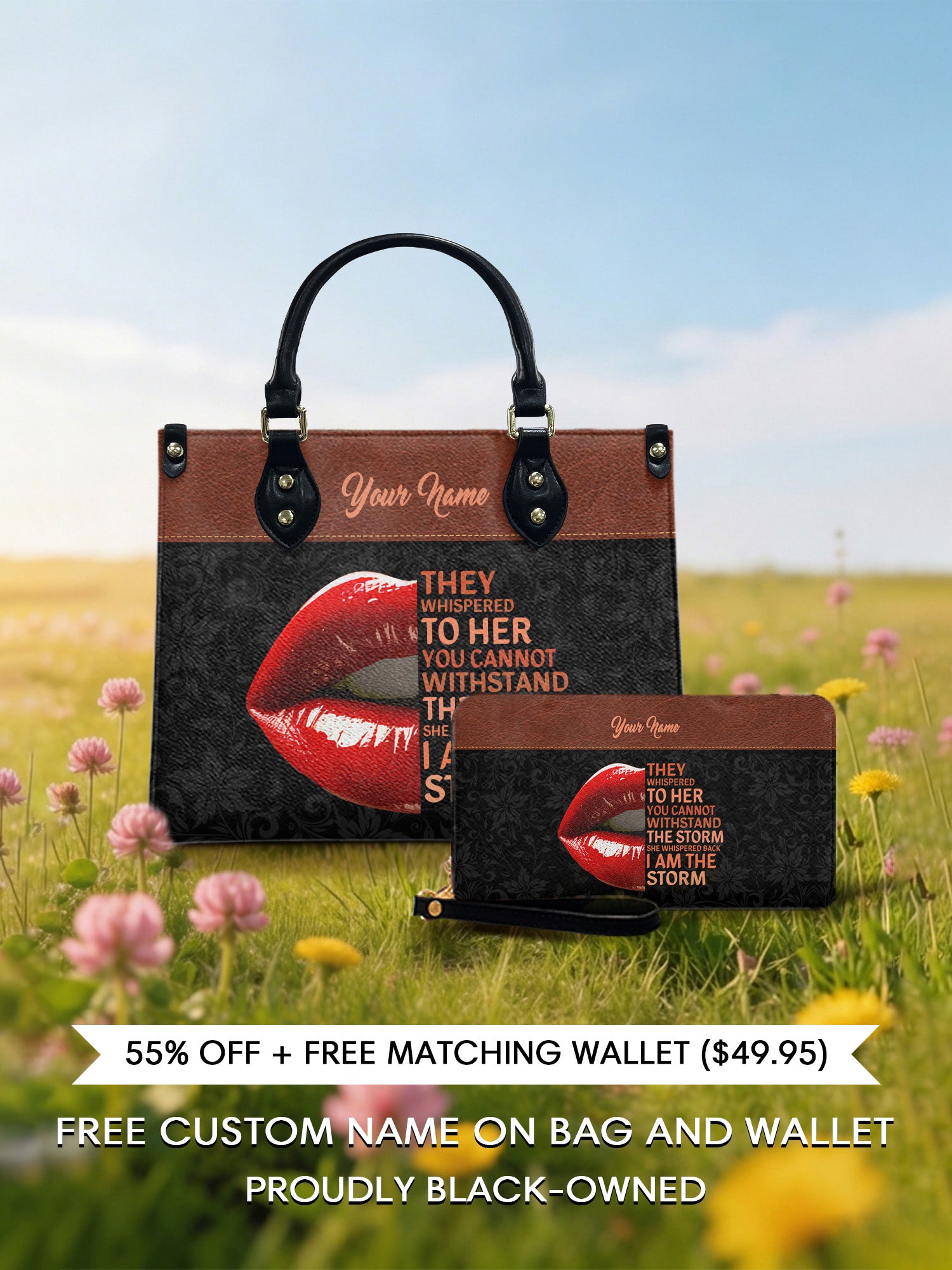 Melaniva Storm Kiss Leather Handbag Deal (FREE WALLET) - Melaniva