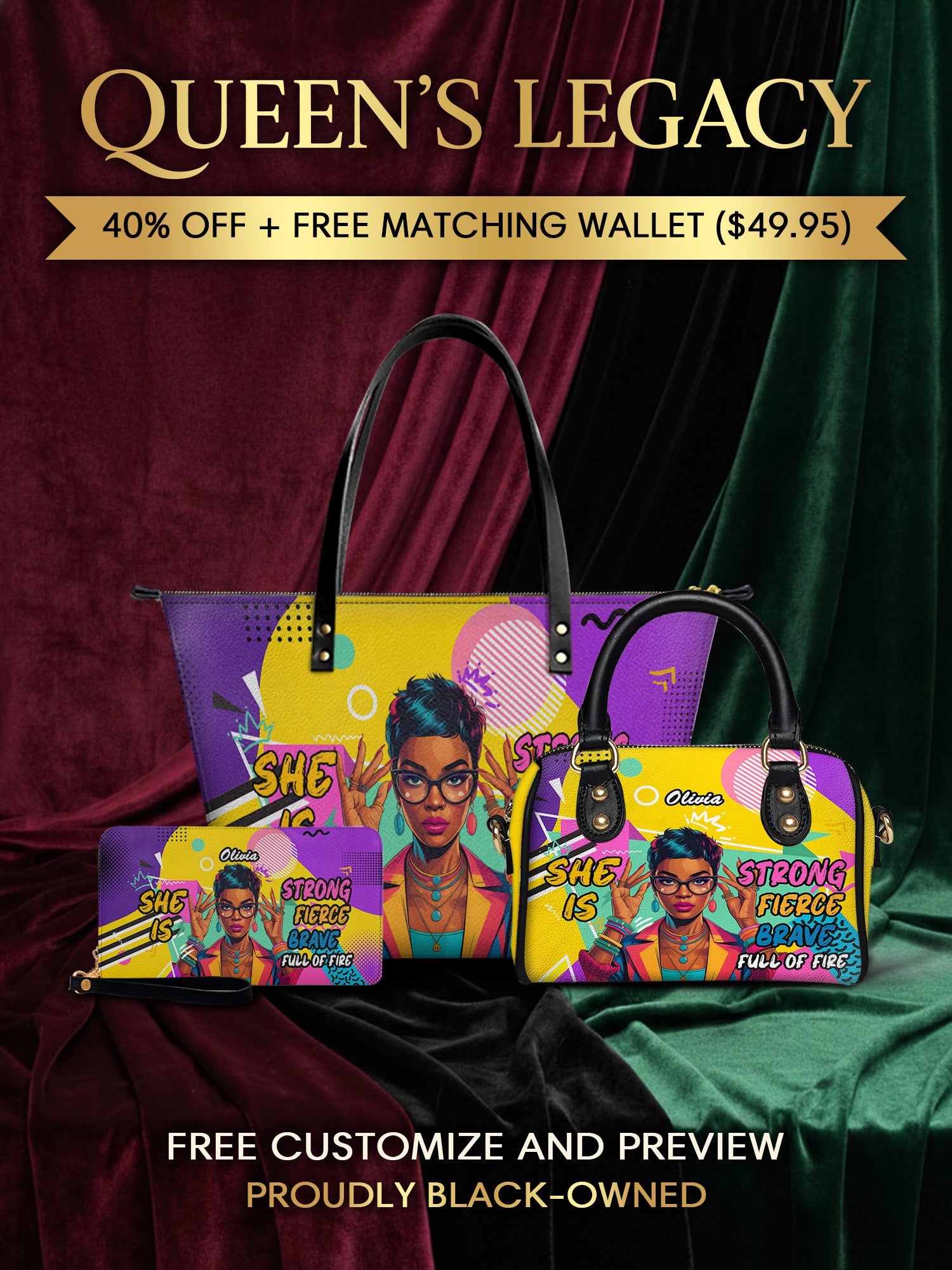 Melaniva "Retro Pop Diva" Tote Bag The Perfect Trio - Melaniva