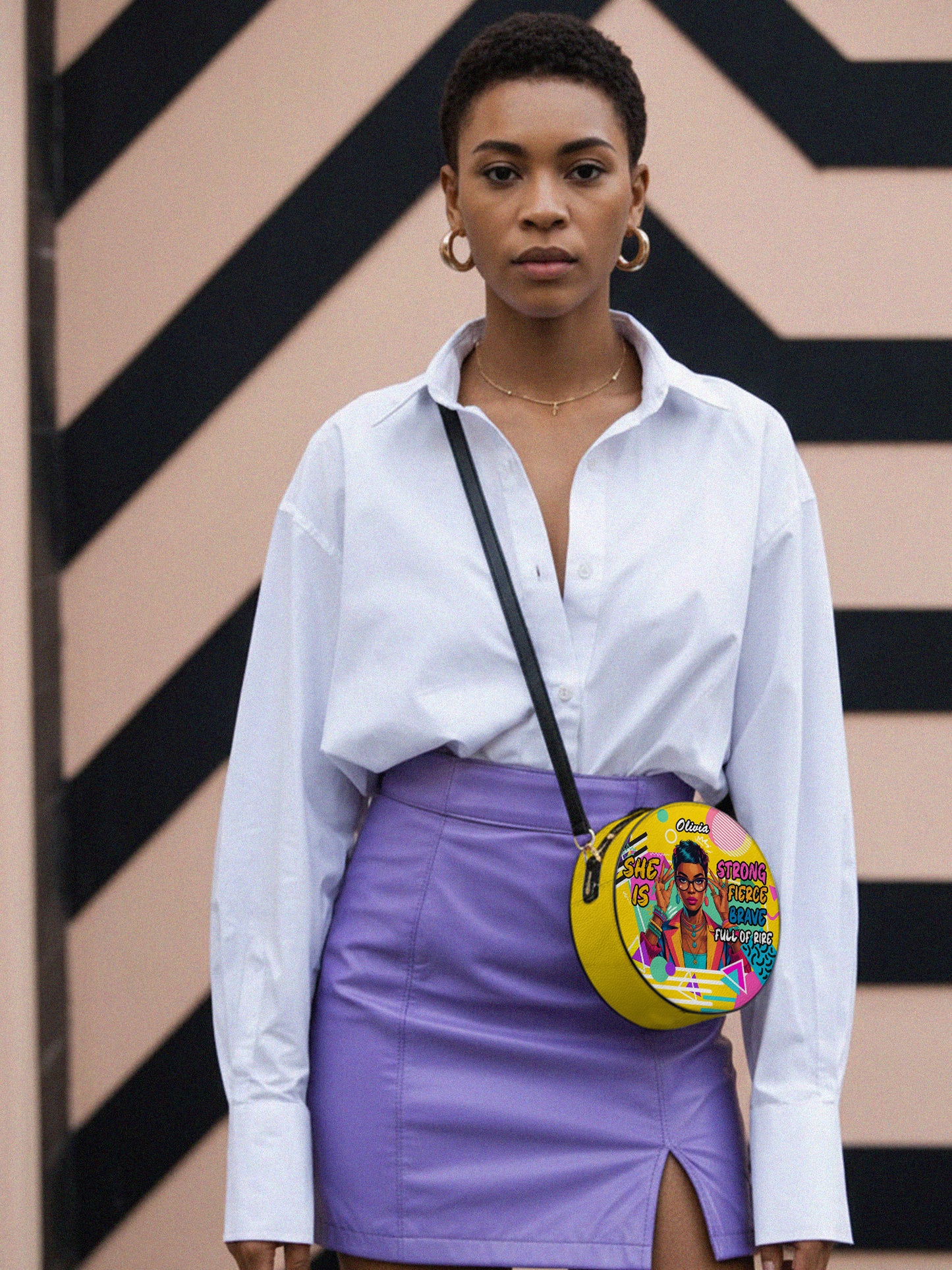 Melaniva Retro Pop Diva Leather Circle Crossbag Deal