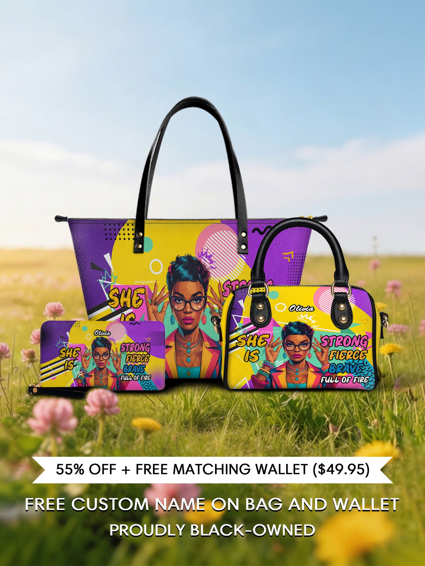 Melaniva "Retro Pop Diva" Tote Bag The Perfect Trio - Melaniva