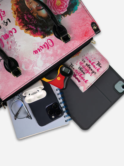 Melaniva Stronger in Pink Leather Handbag Deal
